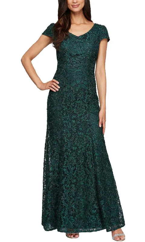 Layered Comfort Fashionable Cozy Looks Alex Evenings 811223231 - Corded Lace Evening Dress
