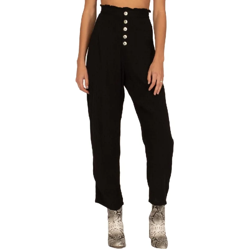 Comfortable Jeans Relaxed Street Fashion Amuse Society Womens Billie Polka Dot Ruffled Paperbag Pants