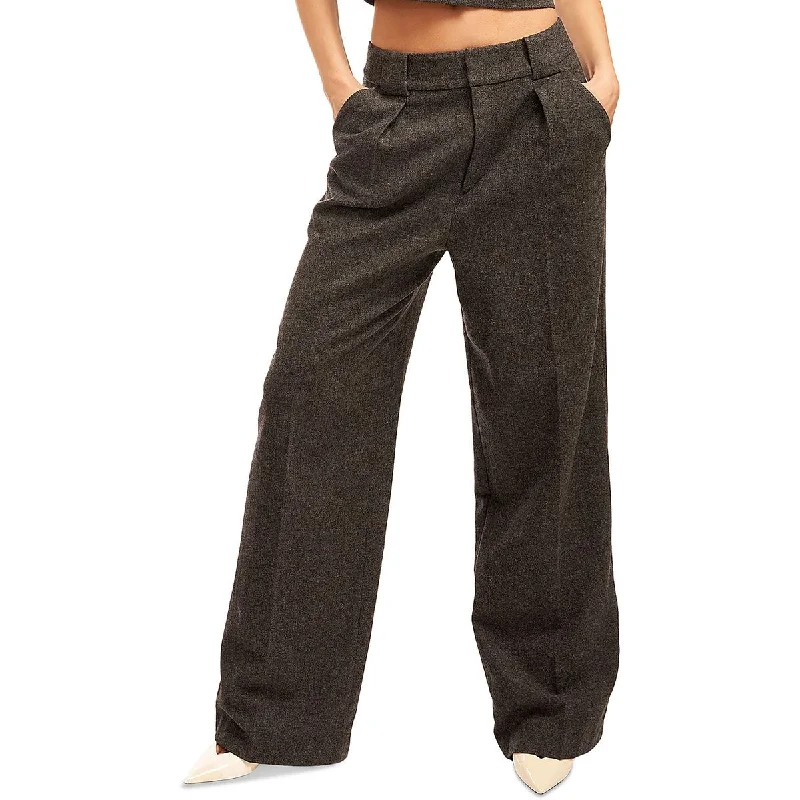 Warm Comfort Relaxed Fashion Styles Equipment Femme Womens Owen Pleated Work Wear Wide Leg Pants