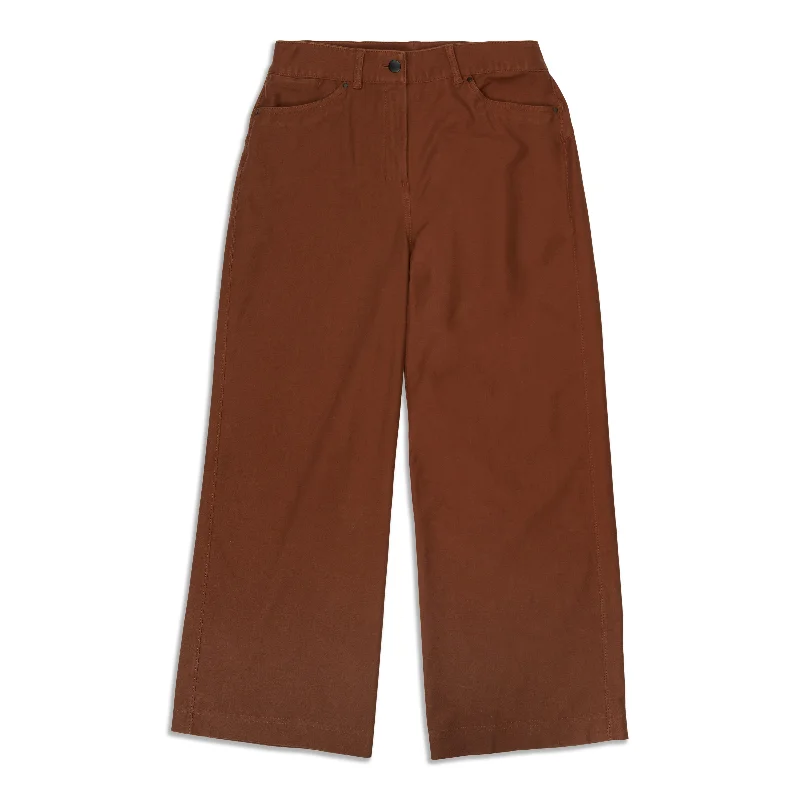 Sporty Comfort Soft Street Fashion City Sleek 5 Pocket High-Rise Wide-Leg Pant Full Length - Resale