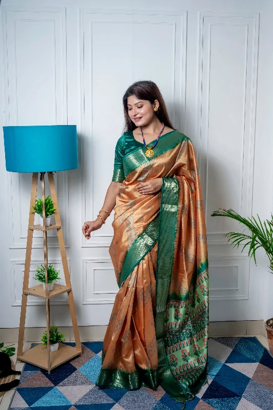 Weekend Style Stylish Relaxed Clothing Women's Mustard Woven Soft Silk Saree With Blouse (Saree Blouse Without stitch) - Aastha Fashion Weekend Style Stylish Relaxed Clothing Women's Mustard Woven Soft Silk Saree With Blouse (Saree Blouse Without stitch) - Aastha Fashion