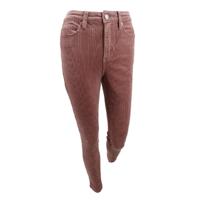 Elegant Wear Trendy Warm Layered Pieces Oat Women's High-Rise Blush Skinny Corduroy Pants