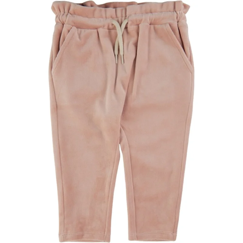 Soft Feel Warm Soft Clothing THE NEW Siblings Peach Beige Flima Velour Pants