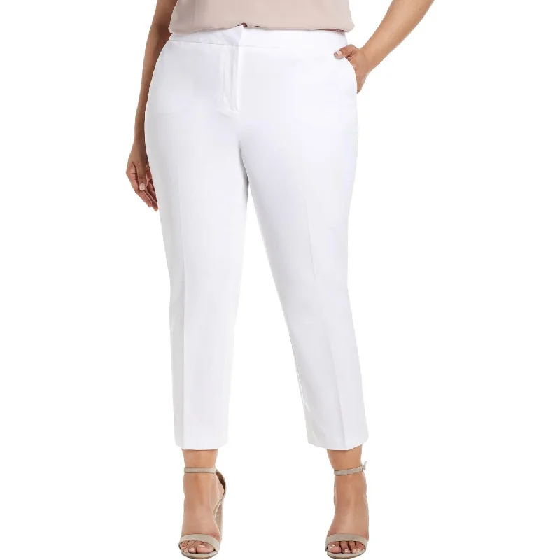 Summer Comfort Trendy Warm Pieces Vince Camuto Womens Plus Twill Cropped Straight Leg Pants