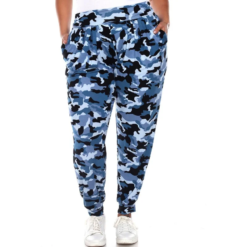 Relaxed Wear Streetwear Comfort Pieces White Mark Womens Plus High Rise Stretch Jogger Pants