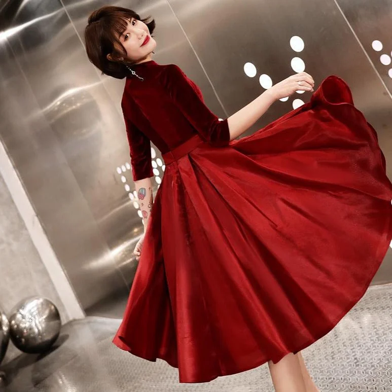 Versatile Outfits Trendy Soft Comfort V Neck Velvet Top Pleated Skirt Chinese Dress Versatile Outfits Trendy Soft Comfort V Neck Velvet Top Pleated Skirt Chinese Dress