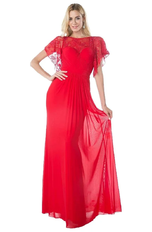 Comfy Pants Cozy Chic Styles Cinderella Divine - CD494 Lace Bateau Tulle Sheath Dress