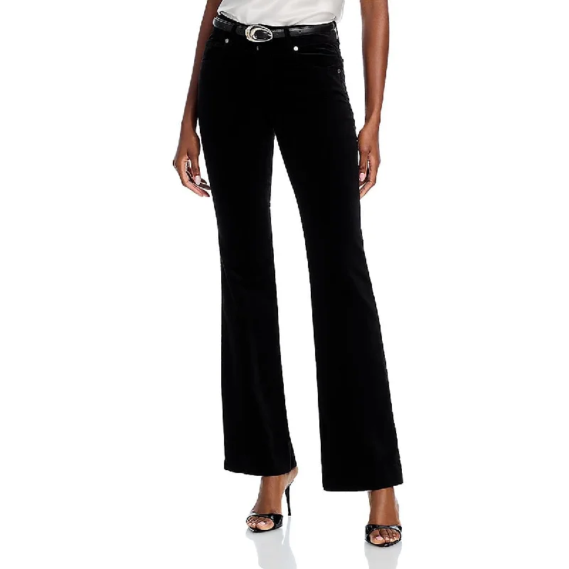Simple Elegance Trendy Warm Pieces Ramy Brook Womens High Rise Velvet Straight Leg Pants