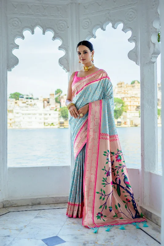 Everyday Outfits Cozy Layered Wearables Women's Turquoise Woven Kanjivaram Silk Saree With Blouse (Saree Blouse Without stitch) - Aastha Fashion Everyday Outfits Cozy Layered Wearables Women's Turquoise Woven Kanjivaram Silk Saree With Blouse (Saree Blouse Without stitch) - Aastha Fashion