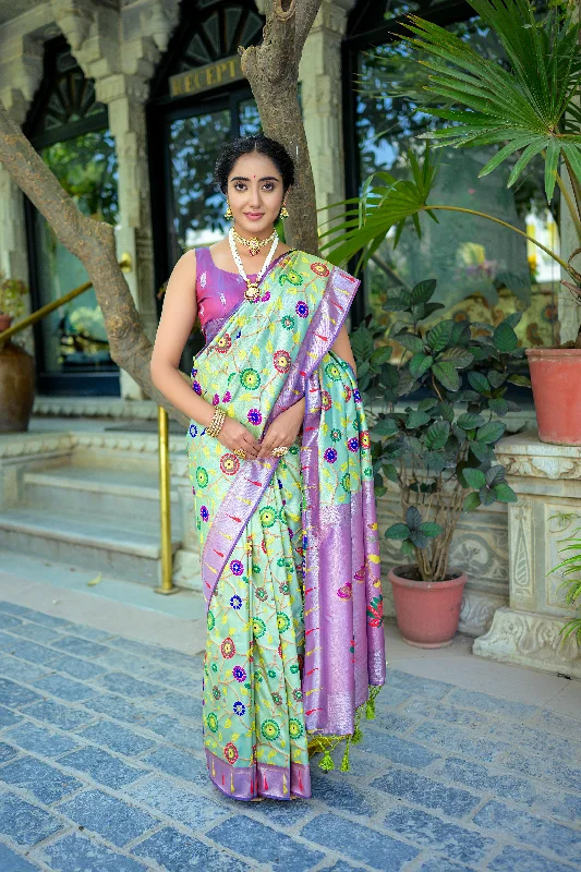 Comfortable Jeans Soft Chic Apparel Women's Sea Green Woven Kanjivaram Silk Saree With Blouse (Saree Blouse Without stitch) - Aastha Fashion Comfortable Jeans Soft Chic Apparel Women's Sea Green Woven Kanjivaram Silk Saree With Blouse (Saree Blouse Without stitch) - Aastha Fashion
