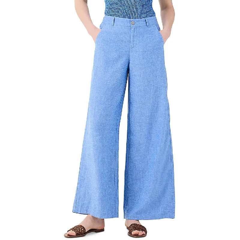 Cozy Apparel Cozy Layered Wearables Nic + Zoe Womens Organic Linen Blend High Rise Wide Leg Pants