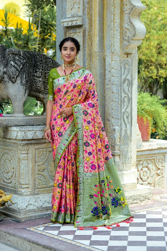 Easy-to-Wear Comfortable Fashion Wearables Women's Orange Woven Kanjivaram Silk Saree With Blouse (Saree Blouse Without stitch) - Aastha Fashion Easy-to-Wear Comfortable Fashion Wearables Women's Orange Woven Kanjivaram Silk Saree With Blouse (Saree Blouse Without stitch) - Aastha Fashion