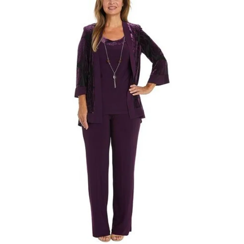 Soft Wear Stylish Soft Outfits R&M Richards Womens Plus Knit Pull On Dress Pants