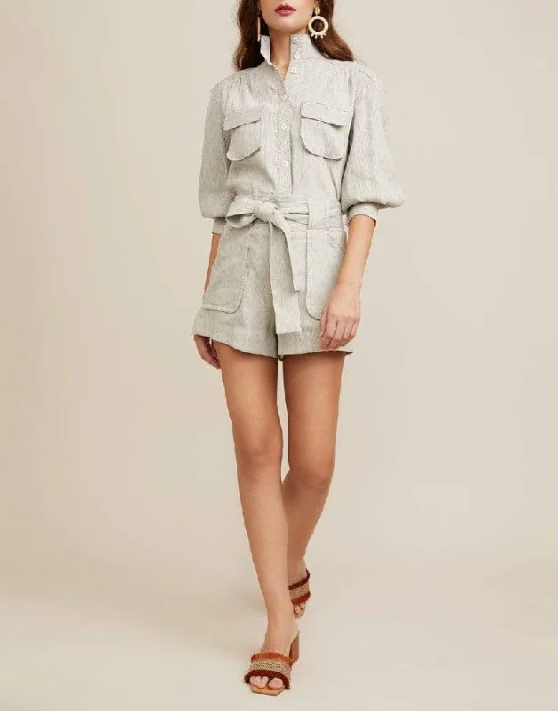 Stylish Ease Soft Cozy Wear Chambray Stripe Emma Short