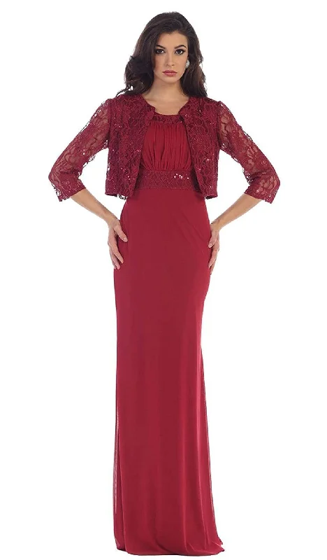 Cozy Outfit Street Fashion Comfort May Queen - Lace Ornate Ruched Bodice Sheath Prom Dress