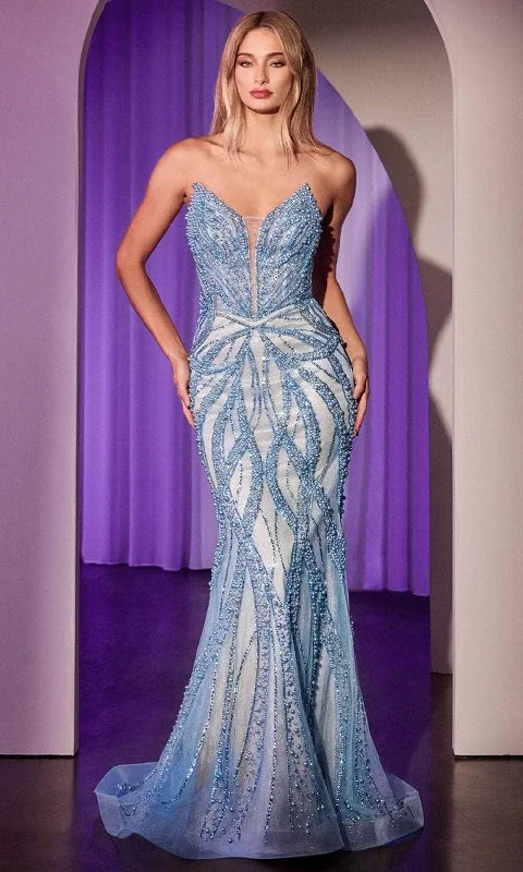 Easy-to-Wear Casual Soft Fit Cinderella Divine CC0688 - Beaded Strapless Long Gown