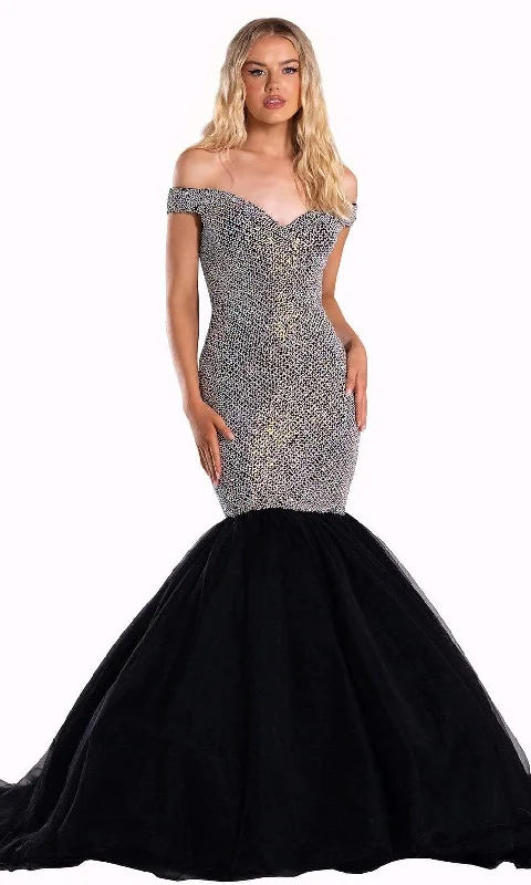 Luxe Comfort Practical Warm Clothing Portia and Scarlett - PS21046 Jeweled Off Shoulder Trumpet Gown
