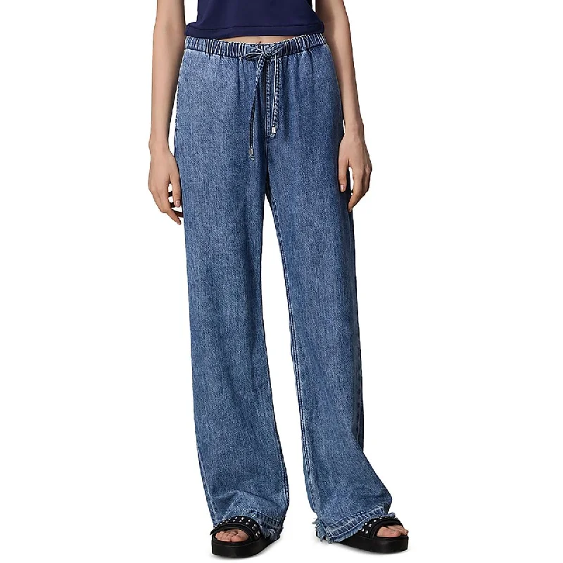 Smart Comfort Simple Cozy Pieces Rag & Bone Womens High Rise Drawstring Hem Wide Leg Pants