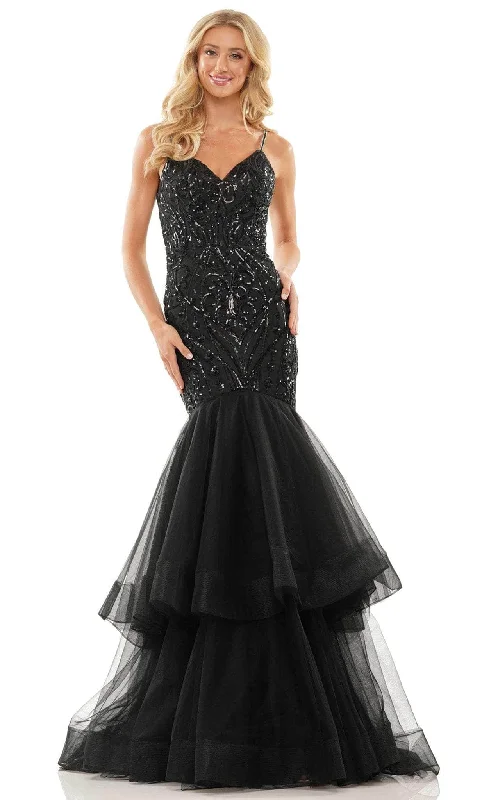 Soft Touch Practical Soft Layers Colors Dress - Tiered Tulle Prom Gown 2978 - 1 pc Black In Size 2 Available