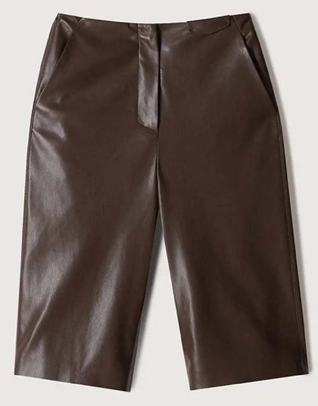 Everyday Outfits Simple Comfort Trends Dark Brown Vegan Leather Tazo Long Short