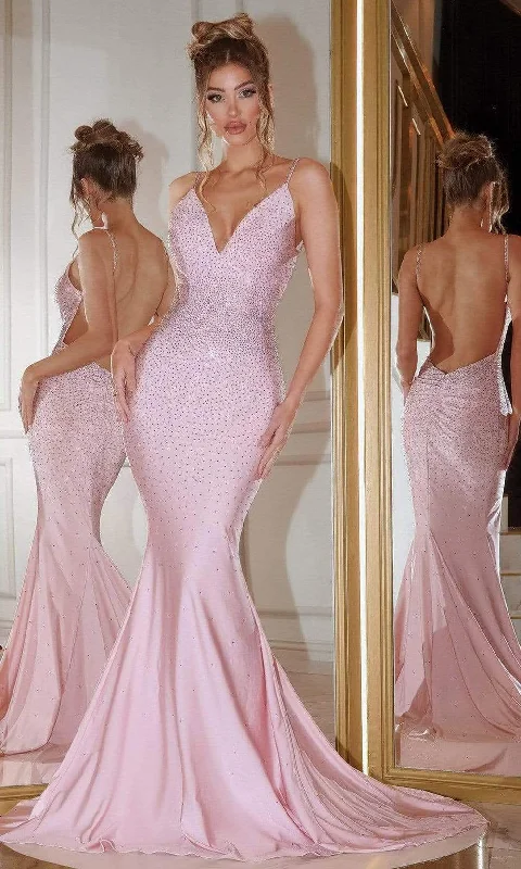 Soft Touch Soft Wear Fit Portia and Scarlett - PS22804 Beaded Bod Open Back Trumpet Dress