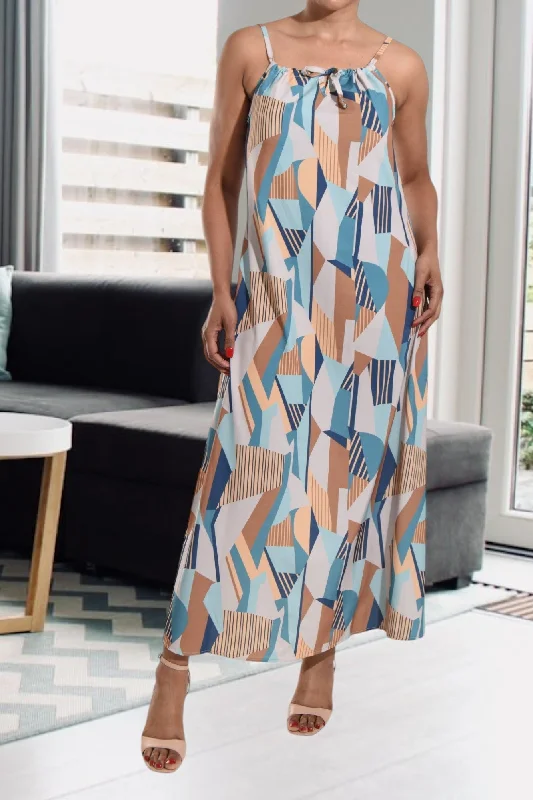 Cozy Sweaters Comfortable Wardrobe Pieces Beige And Yellow Strappy Maxi Tie Dress