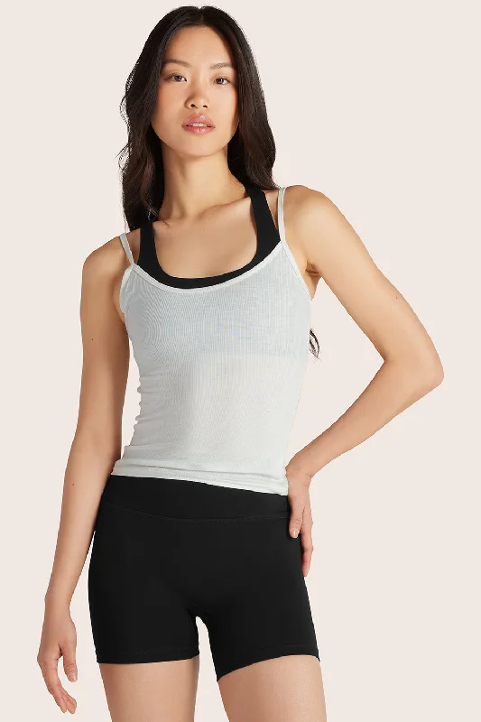 Elegant Wear Comfortable Chic Choices SPORTBODY® (BLOOPERS) SPORTY LAYERED CAMI BRA - ONYX