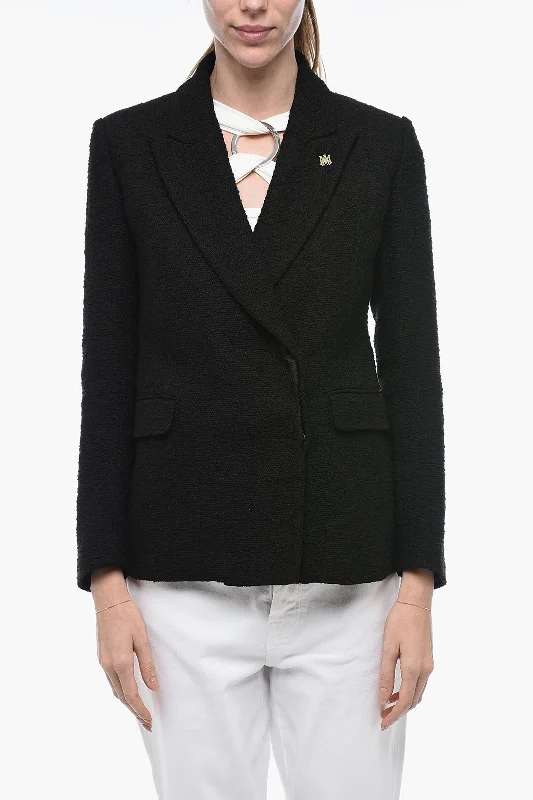 Effortless Outfits Practical Soft Fit Amiri Double-breasted Tweed Cotton Blend Blazer