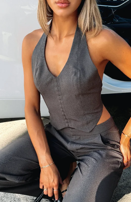 Comfortable Looks Comfortable Wear Choices 5th Avenue Vest Top Charcoal