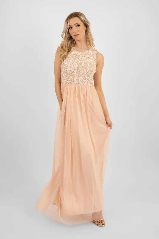 Soft Clothing Comfortable Wardrobe Pieces Picasso Blush Pink Embellished Bridesmaid Maxi Dress Soft Clothing Comfortable Wardrobe Pieces Picasso Blush Pink Embellished Bridesmaid Maxi Dress
