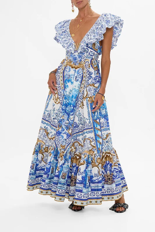 Comfortable Looks Comfortable Chic Choices FRILL NECK DRESS WITH HARDWARE AZUL ADVENTURES
