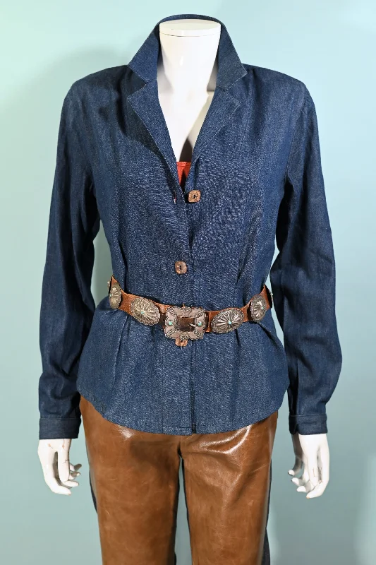 Easygoing Style Simple Comfort Trends Vintage 80s Denim Jacket/Top Gene Ewing Bis, Deadstock Unworn w/Original Tags S