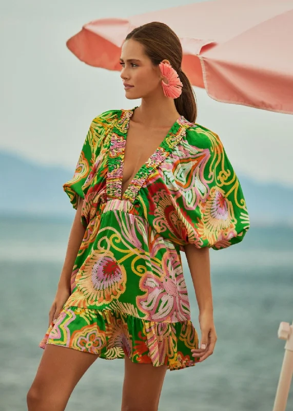 Versatile Outfits Trendy Comfy Outfits Mini Dress in Marine Bonita Print