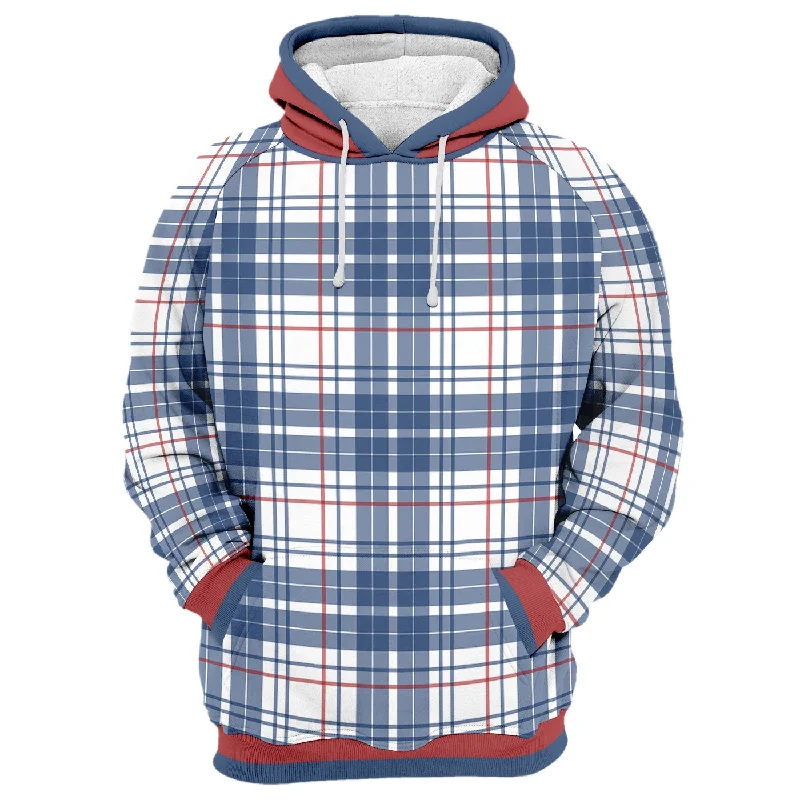 Soft Fabrics Cozy Everyday Wear In Plaid Hoodie