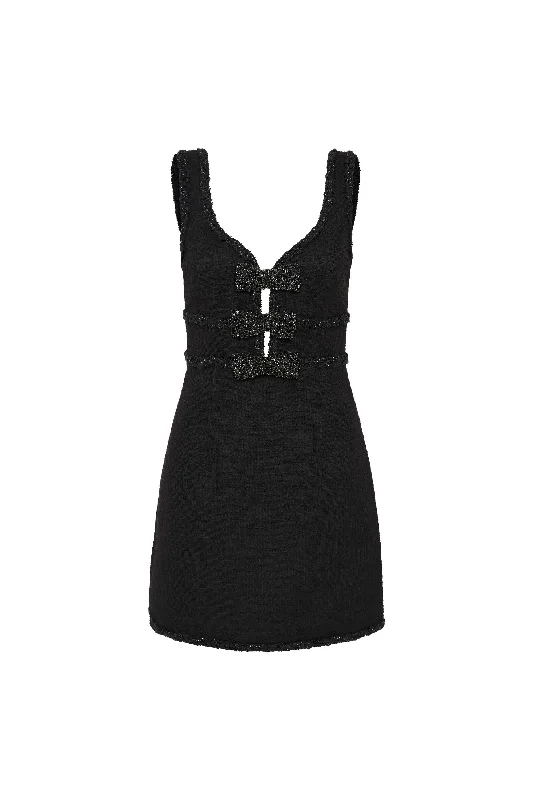 Weekend Wear Cozy Fashion Pieces Margo Bow Mini Dress