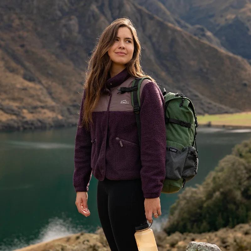 Weekend Style Casual Soft Fit Womens Trail Fleece Deep Berry