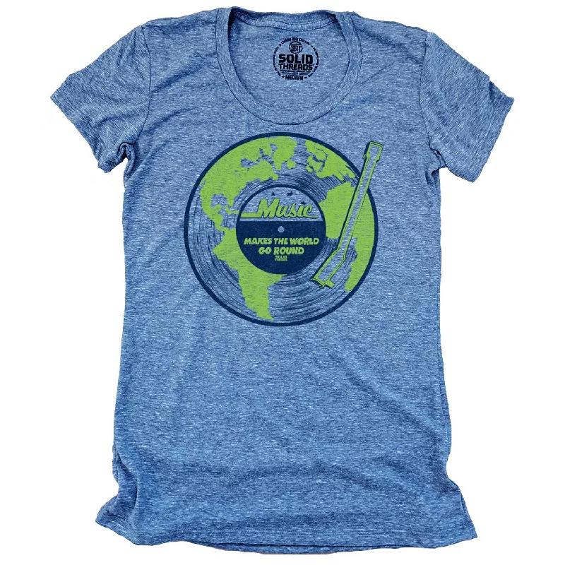 Easy-to-Wear Cozy Street Fashion Women's Music Makes The World Go Round T-shirt