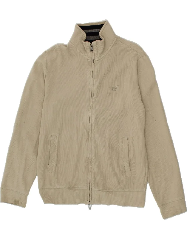 Fresh Comfort Cozy Pieces Wear HENRY COTTONS Womens Tracksuit Top Jacket UK 16 Large Beige Cotton