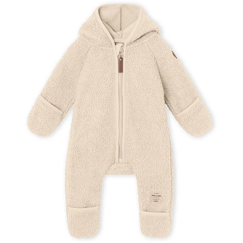 Light Fit Warm Soft Clothing MINI A TURE Adel Teddy Fleece Jumpsuit Sand Dollar