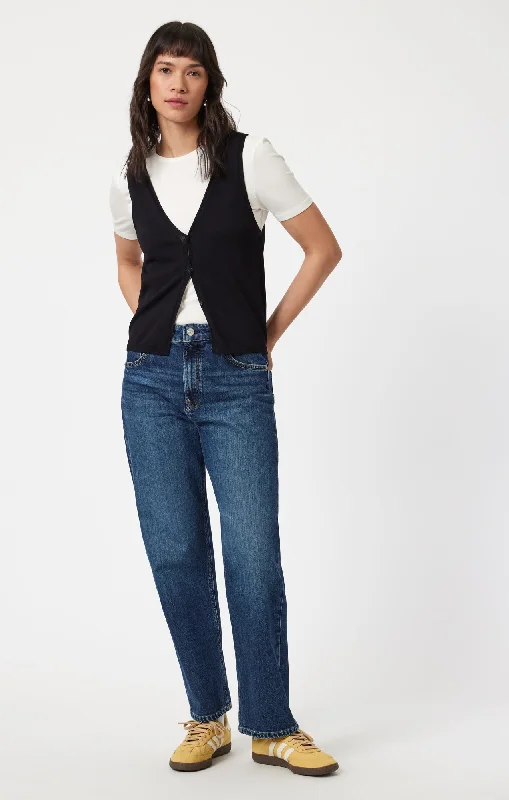 Trendy Wear Cozy Clothing Choices SAVANNAH STRAIGHT LEG IN MID CLASSIC BLUE