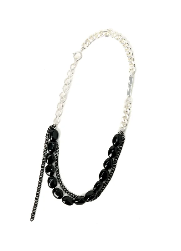 Effortless Elegance Soft Wearable Comfort BLACK ONYX + BRASS TWO-STRAND CHOKER