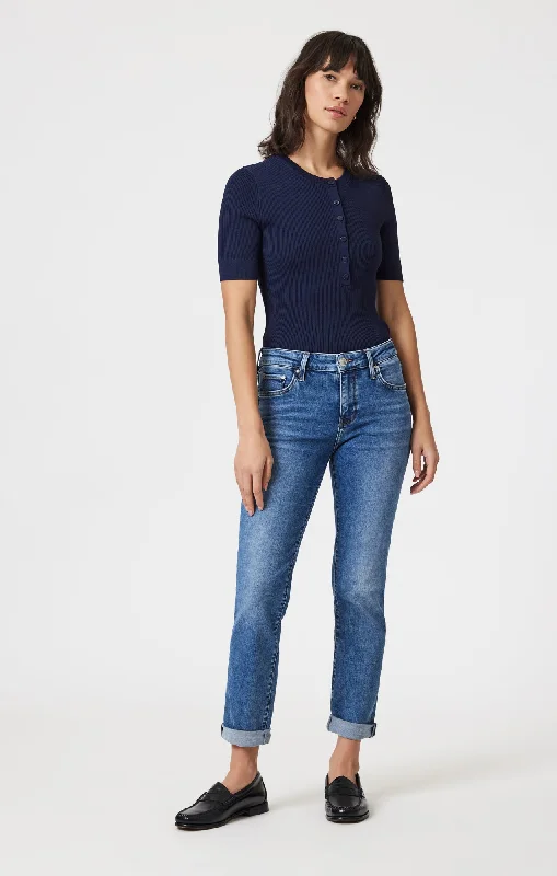 Cozy Sweaters Trendy Chic Comfort EMMA SLIM BOYFRIEND IN MID BRUSHED TRIBECA