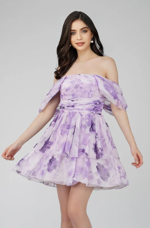 Comfortable Dresses Comfy Fashion Options Sydney Chiffon Mini Dress in Lavender