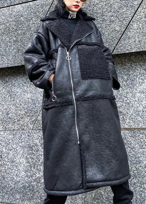 Soft Feel Simple Cozy Pieces New oversized long jackets winter coats black zippered wool overcoat Soft Feel Simple Cozy Pieces New oversized long jackets winter coats black zippered wool overcoat