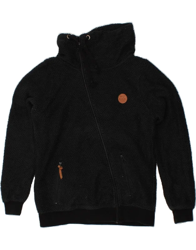 Simple Comfort Casual Soft Fit SALTROCK Womens Tracksuit Top Jacket UK 8 Small Black Cotton