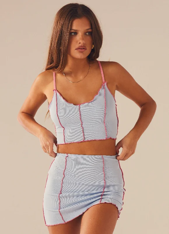 Modern Chic Stylish Soft Outfits Sweet Lovin Knit Cami Top - Baby Blue