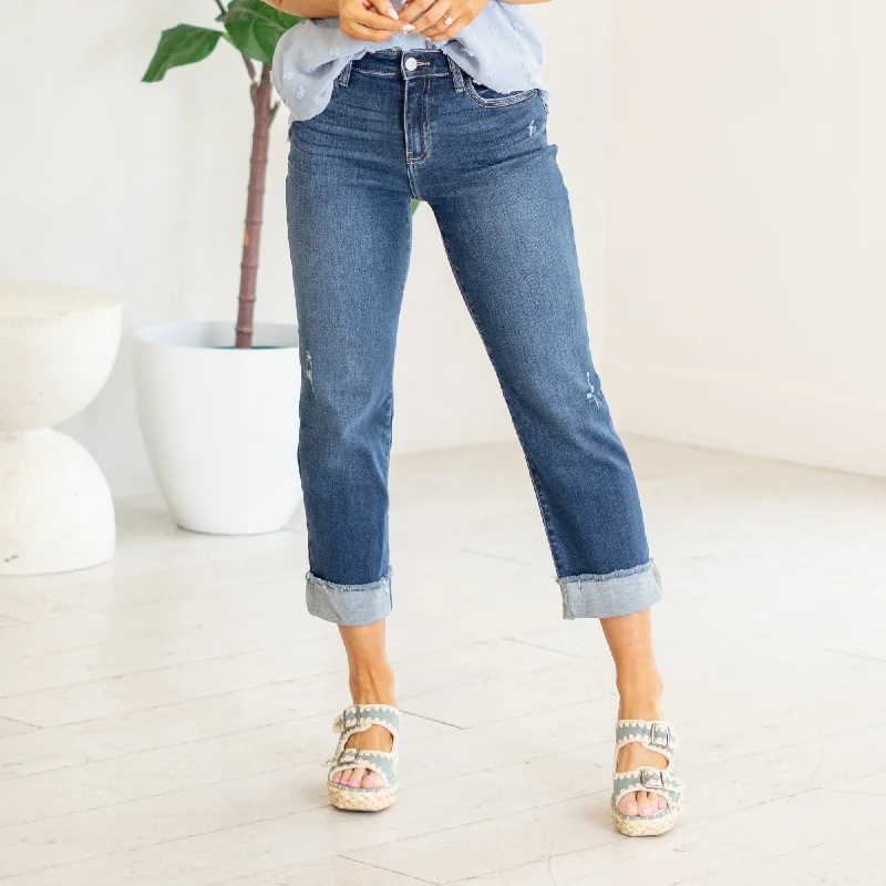 Casual Comfort Trendy Street Comfort Wear Irma High Rise Cropped Straight Leg