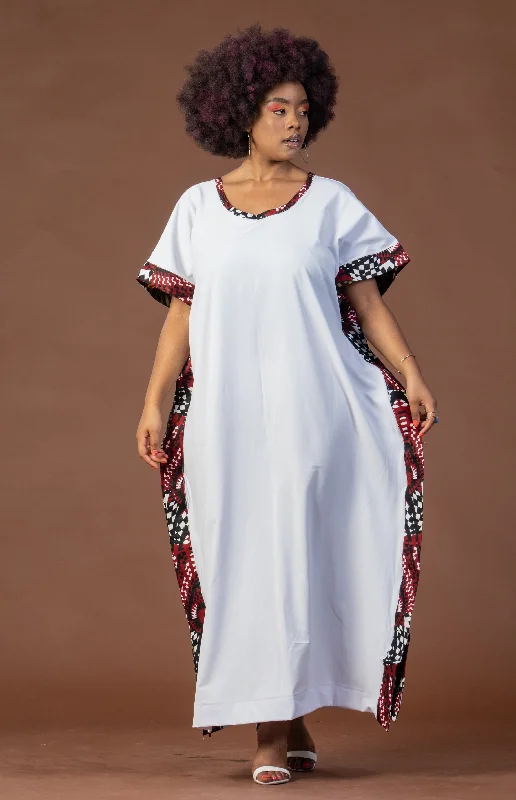 Soft Feel Soft Daywear Fits Gina Maxi Dress | White and African Ankara Print