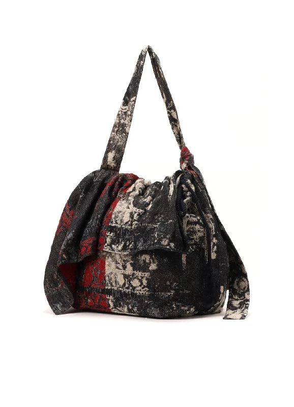 Cozy Outerwear Relaxed Streetwear Fit FLORAL JACQUARD SHOULDER BAG