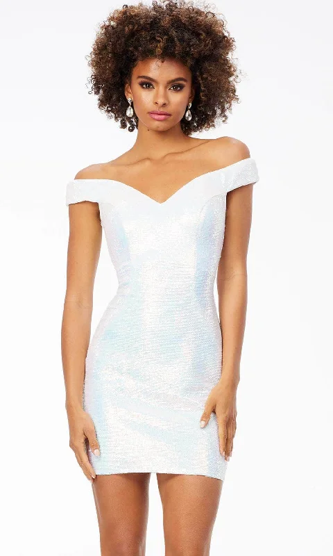 Comfortable Jackets Soft Street Fashion Ashley Lauren 4522 - Off-Shoulder Sequin Cocktail Dress